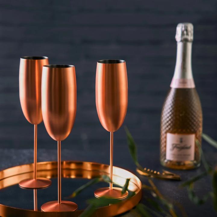 Produktbild Oak & Steel Edelstahl Weingläser Rosegold matt 4er-Set (50 cl, 4 Gläser, Weingläser Set)