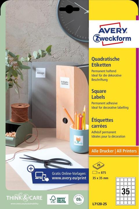 Produktbild Avery Quadratische Etiketten