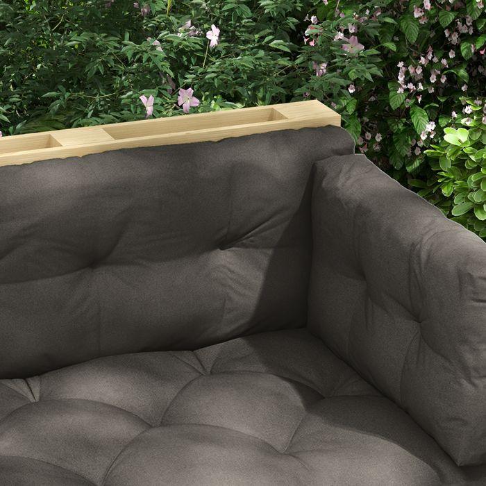 Produktbild Swisshandel24 3 Sitzer Palettenkissen 120cmx80cmx12cm, UV-Schutz wasserabweisend, Dunkelgrau (120 x 80 x 12 cm)
