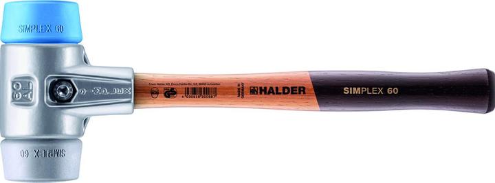 Immagine prodotto Halder Martello con rivestimento morbido 850 60mm TPE-soft/TPE-mid AL alloggiamento Simplex (850 g)