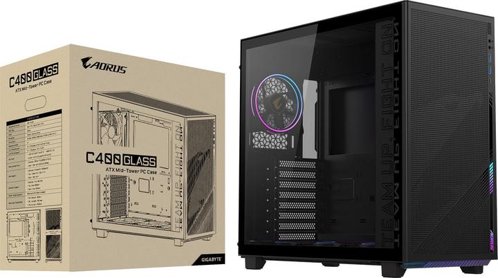 Immagine prodotto Gigabyte AC400G Case per PC Pannello laterale in vetro temperato a grandezza naturale con 2xUSB 3.0 (Mini-ITX, ATX)
