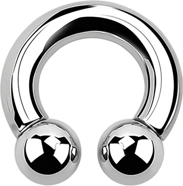 Produktbild Star Piercing Circular Barbell Innengewinde silber mit zwei Kugeln (ohne Messing, Chirurgenstahl 316L)