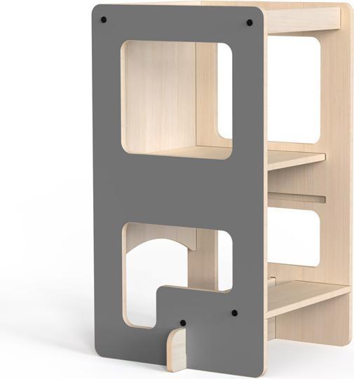 Immagine prodotto MamaToyz Montessori-Turm, umwandelbar in einen Tisch mit Tafel für Kinder, 2-in-1-Lernturm aus Birkenholz