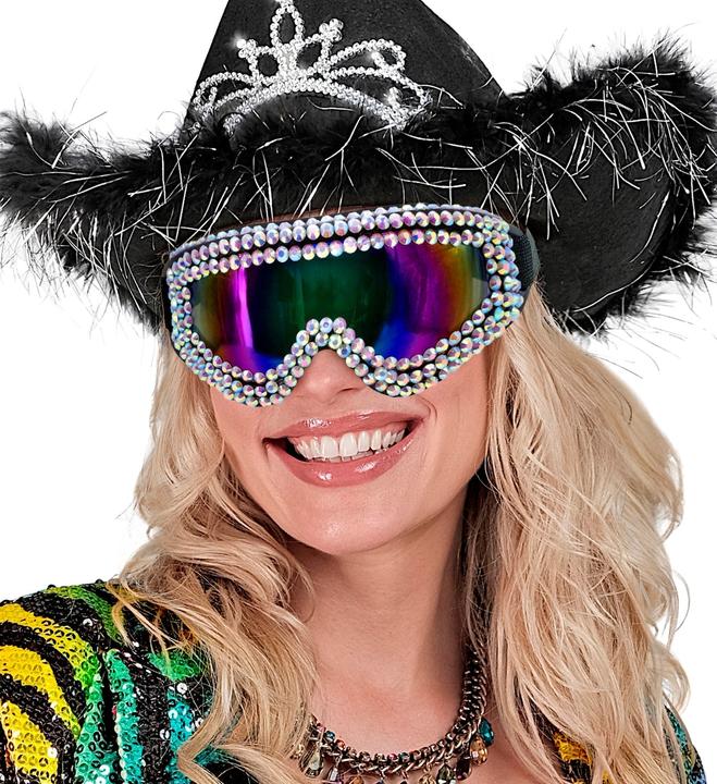 Actual product image Widmann 80s ski goggles with rhinestones