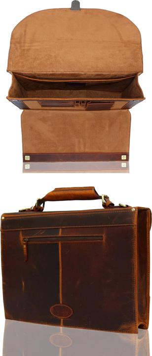 Actual product image Only-Bags.Store Genuine Leather Briefcase, Laptop Bag, Office Shoulder Bag, Messenger Bag, Christmas Gift (15")