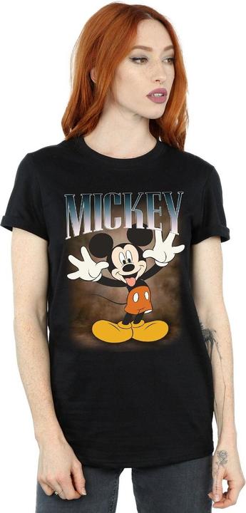 Actual product image Disney Womens/Ladies Mickey Mouse Tongue Montage Cotton Boyfriend T-Shirt (XXL)