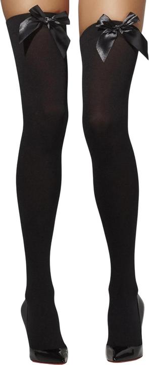 Actual product image Smiffys Womens/Ladies Bow Opaque Hold Up Stockings
