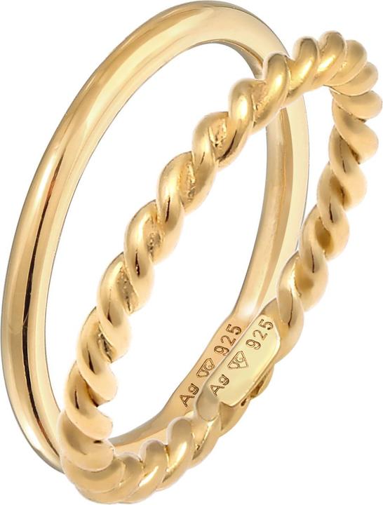 Elli Ring Basic Twisted 2er Set 925 Silber