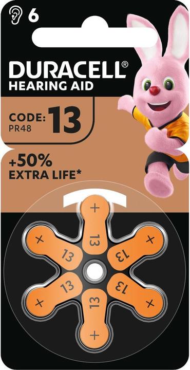 Actual product image Duracell Battery hearing aids EasyTab 13 (PR48) NEW 6pcs. (6 pcs., PR48)