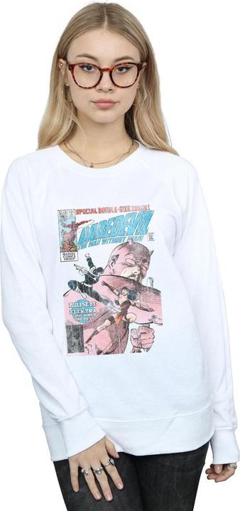 Actual product image Womens/Ladies Daredevil Distressed Bullseye Vs Elektra Cover Sweatshirt (XL)