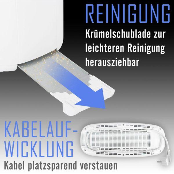 Immagine prodotto Clatronic TA 3802 tostapane bianco a 4 fessure lunghe