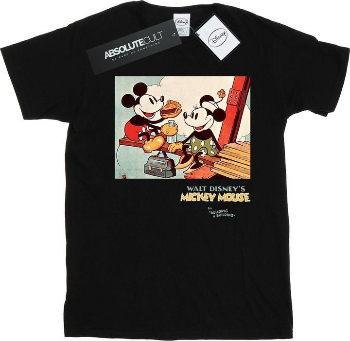 Actual product image Disney Womens/Ladies Mickey Mouse Building A Building Cotton Boyfriend T-Shirt (3XL)