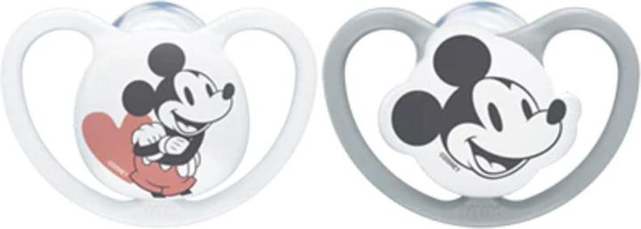 Actual product image NUK Disney Minnie Mouse Space silicone pacifier, 6-18 months, 2 pieces, gray & white (2 x, 6 - 18 M.)