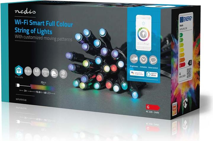 Actual product image Nedis SmartLife Decorative LED | Wi-Fi | RGB | 48 LED's | 10.80m | Android™ / IOS (0.23 m)