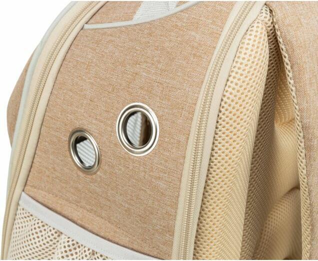 Immagine prodotto Trixie Zaino porta animali Willow beige/marrone (Gatto, Cane, Riflettori, Traspirante)