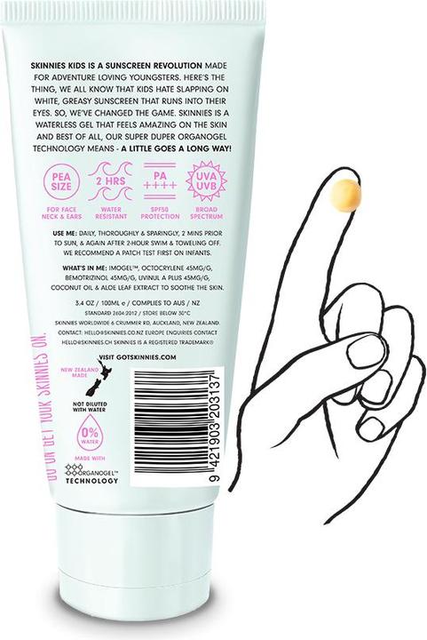 Image du produit Skinnies Barefoot Babe Kid SPF 50 (Gel solaire, SPF 50+, 100 ml, 114 g)