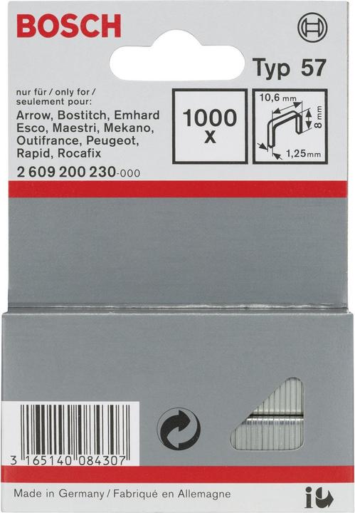 Immagine prodotto Bosch Professional Zubehör Pinza per fili piatti tipo 57, 10,6 x 1,25 x 8 mm