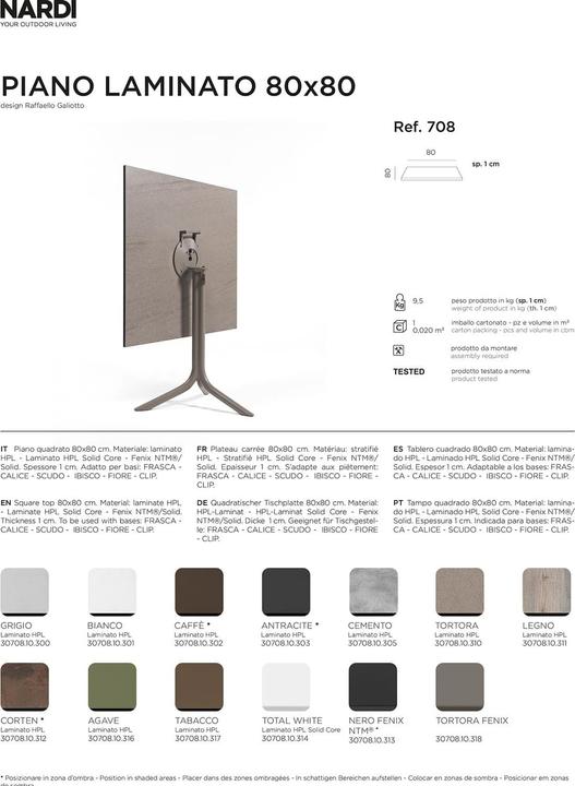 Image du produit Nardi P. LAMINATO 80X80 (80 x 80 cm)