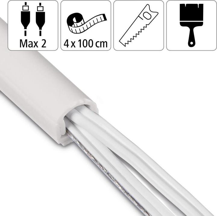 Image du produit Hama Gaine de câble en PVC, demi-ronde (Conduit, 100 cm)