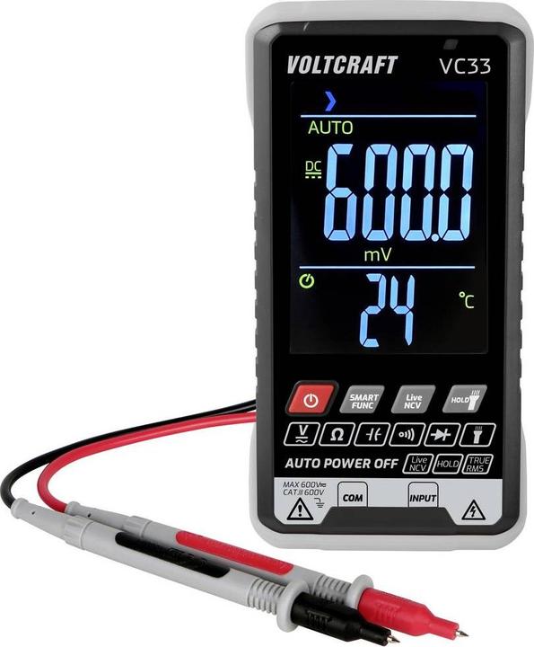 Actual product image Voltcraft VC33 Hand-held multimeter calibrated (ISO) digital Display (Counts): 5999 (CAT III 600V)