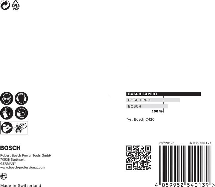 Immagine prodotto Bosch Professional Zubehör Expert M480 Rete di levigatura per levigatrice rotorbitale, 125 mm, G 180, 5 pezzi (180)