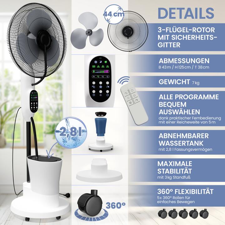 Immagine prodotto Eloneo Standventilator mit Luftbefeuchtung