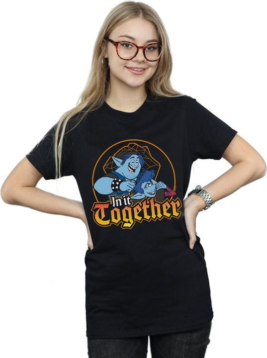 Actual product image Disney Womens/Ladies Onward In It Together Cotton Boyfriend T-Shirt (5XL)
