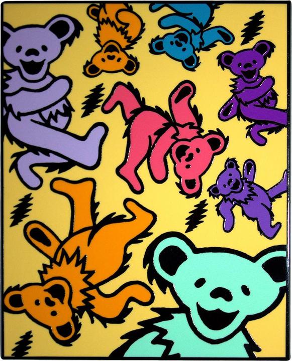 Actual product image Grateful Dead Dancing Bears & Lightning Bolts Fridge Magnet (Pack of 2) (2 x)