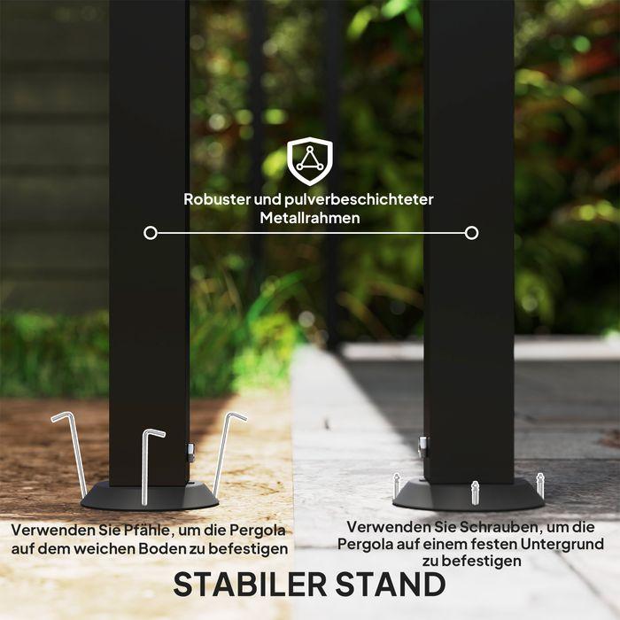 Produktbild Swisshandel24 2,5x3m Pergola, Wandmontage, Ablauflöcher, Schattendach, Dunkelgrau (248 cm, 298 cm)