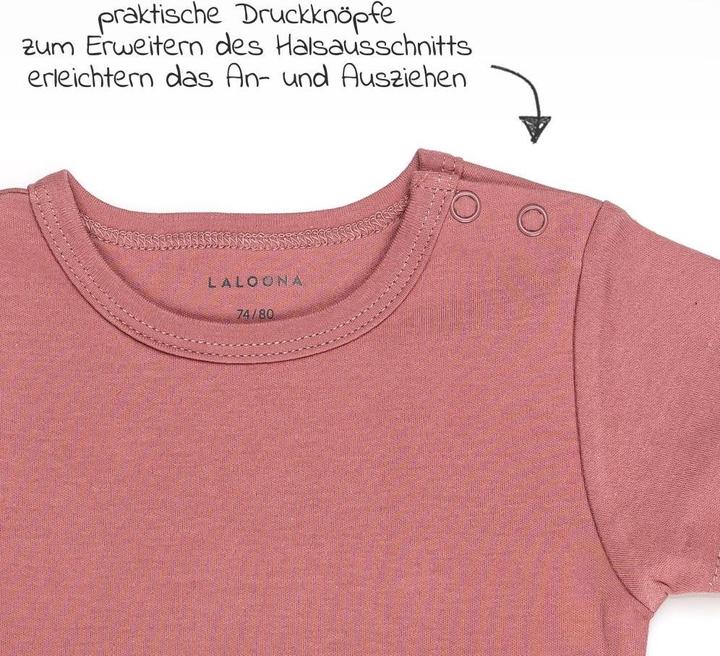 Produktbild La Loona LaLoona Baby-Bodys & Wickelbodys Baby Body Kurzarm OEKO-TEX® 3er Pack - Rose - (80)