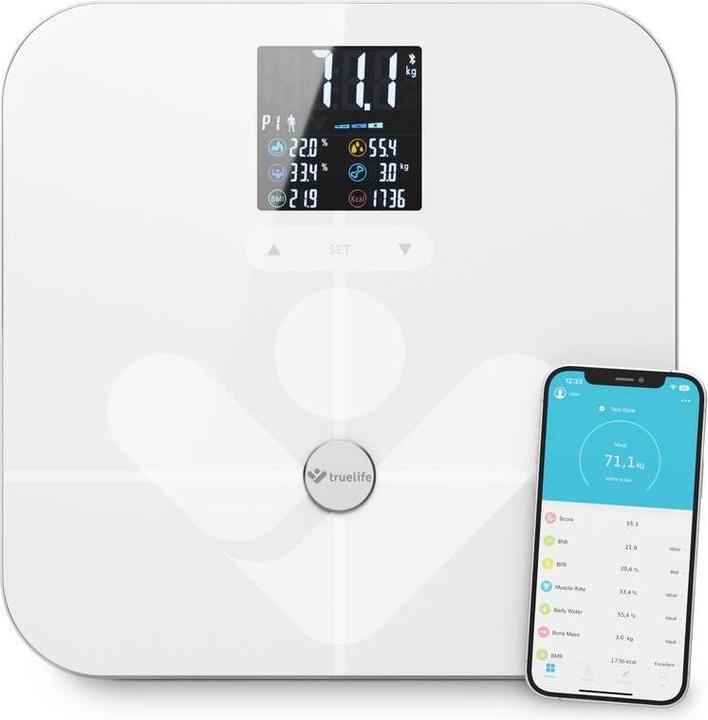 Produktbild Truelife Personenwaage max. 180 kg FitScale W7 BT white retail (180 kg)