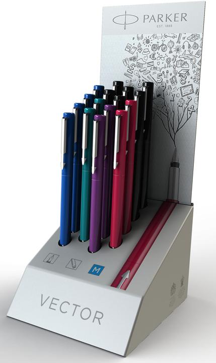 Image du produit Parker Stylo-plume VECTOR M (Bleu, Turquoise, Lila, Rouge, Noir, 18 x)