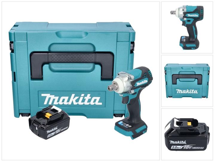 Actual product image Makita DTW 301 T1J Cordless impact wrench 18 V 330 Nm 1/2" brushless + 1x rechargeable battery 5.0 Ah + (Rechargeable battery operated)