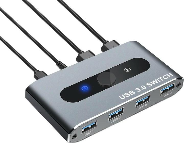 Actual product image Techly USB 3.0 switch 2 inputs 4 outputs