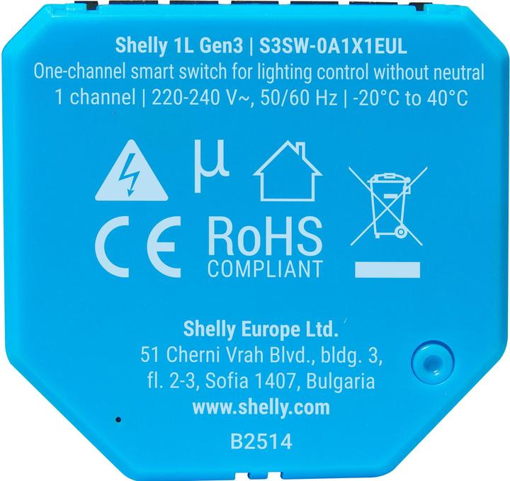 Produktbild Shelly 1L Gen3 (Schaltaktor)