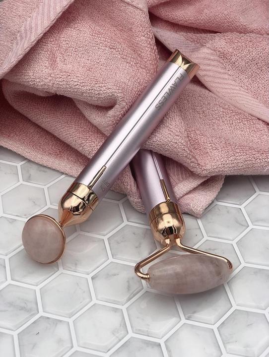 Immagine prodotto Flawless Rullo facciale di contorno con quarzo rosa bianco