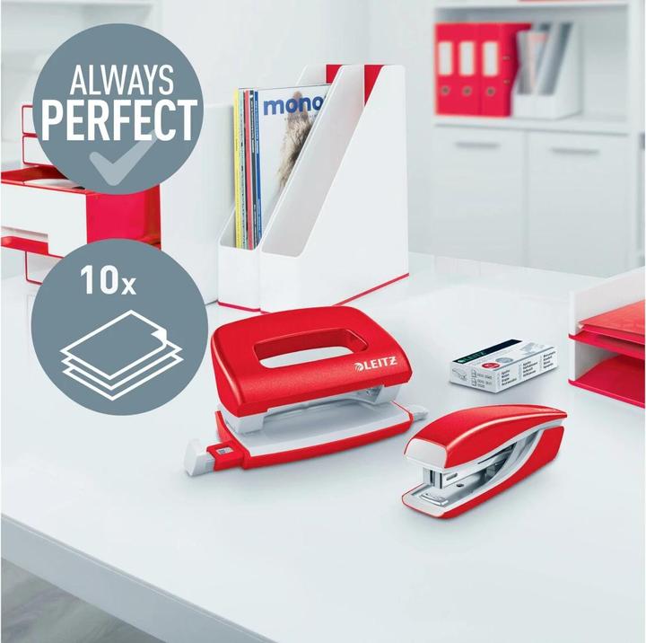 Productafbeelding Leitz Perforator + nietmachine WOW metallic rood