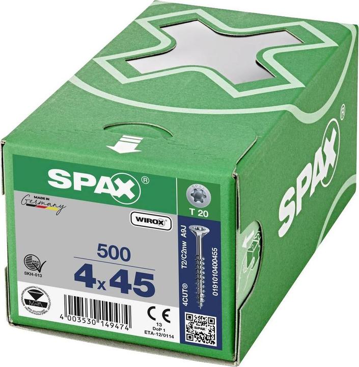 Actual product image Spax Chipboard screws SK T20 4,0x45 mm (500 Screws per piece)