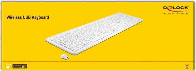 Image du produit Delock Clavier USB 2,4 GHz sans fil blanc (plat) (DE, Filaire)