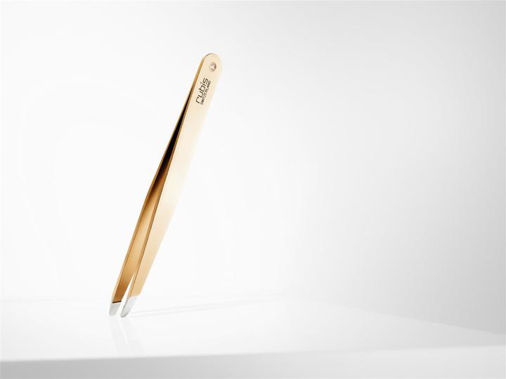 Produktbild Rubis Pinzette Luxury Line, schräg, Inox, gold mit Diamant