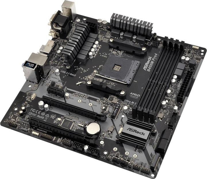 Produktbild AsRock B450M Pro4 (AM4, AMD B450, mATX)