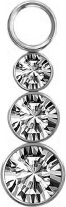 Produktbild Star Piercing Anhänger silber drei grösser werdende Kristalle silber (ohne Messing, Chirurgenstahl 316L)