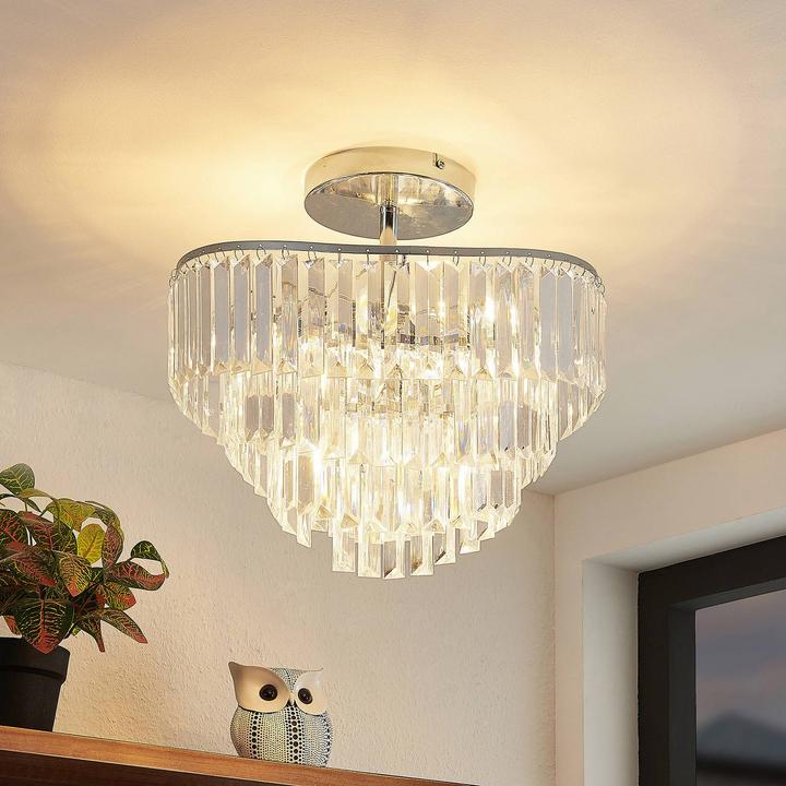 Image du produit Lindby Volina plafonnier avec tenture étincelante (37 cm)