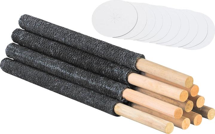 Immagine prodotto H & S Collection Torce di cera con manico in legno e piastra di protezione per le mani, tempo di combustione circa