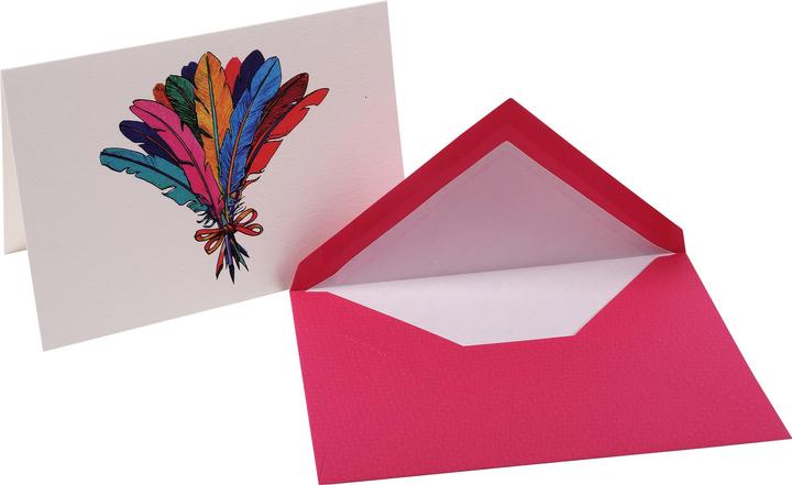 Image du produit G. Lalo CARTE DOUBLE + ENVELOPPE C6 ENCRE&PLUME, SOUS SACHET - Bouquet de plumes (1 pcs)
