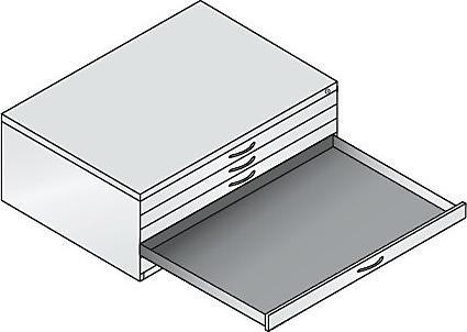 Produktbild C+P CP 7100 Planschrank schwarzgrau, weissaluminium 5 Schubladen 110,0 x 76,5 x 42,0 cm