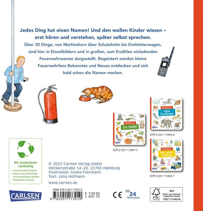 Immagine prodotto Mein kleines buntes Bildwörterbuch: Bei der Feuerwehr (Tedesco, Gisela Fuhrmann, 2023)