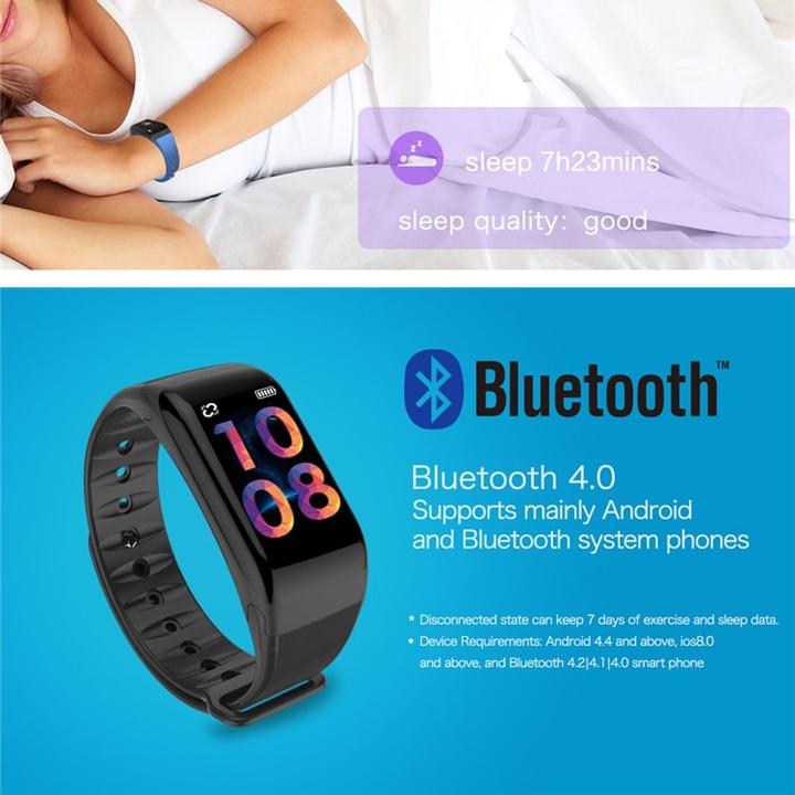 Produktbild JTI F1 Plus WearFit Aktivitäts-Tracker mit Farbdisplay - Rot