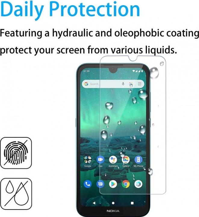 Productafbeelding Screenguard Nokia 1.3 Beschermende Glas/Folie Hoesje Vriendelijk Ontwerp (1 Stuk, Nokia 1.3)