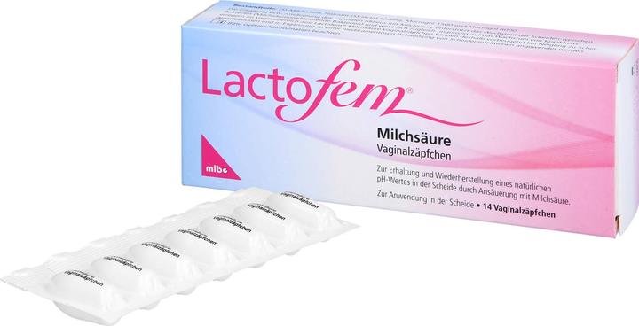Produktbild Mibe Lactofem Milchsäure Vaginalzäpfchen, 14 St. Zäpfchen (Vaginalzäpfchen)